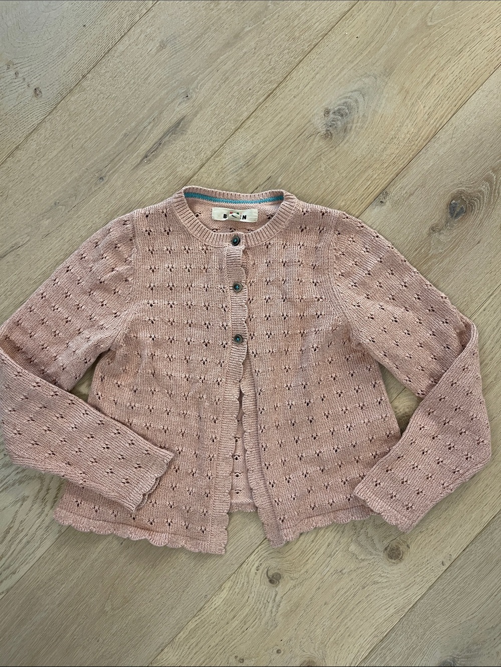 Mini Boden Blush Pink Sparkle Knit Cardigan 8-9 years